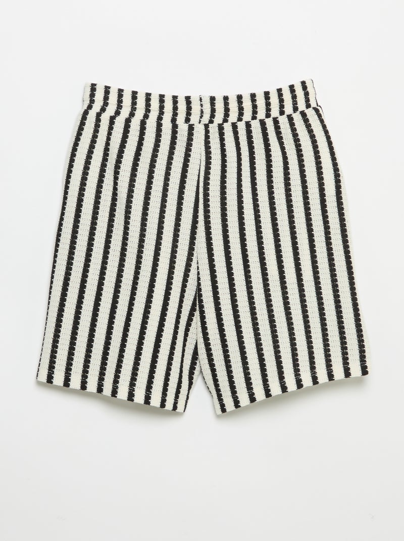 Short en crochet à rayures Blanc - Kiabi