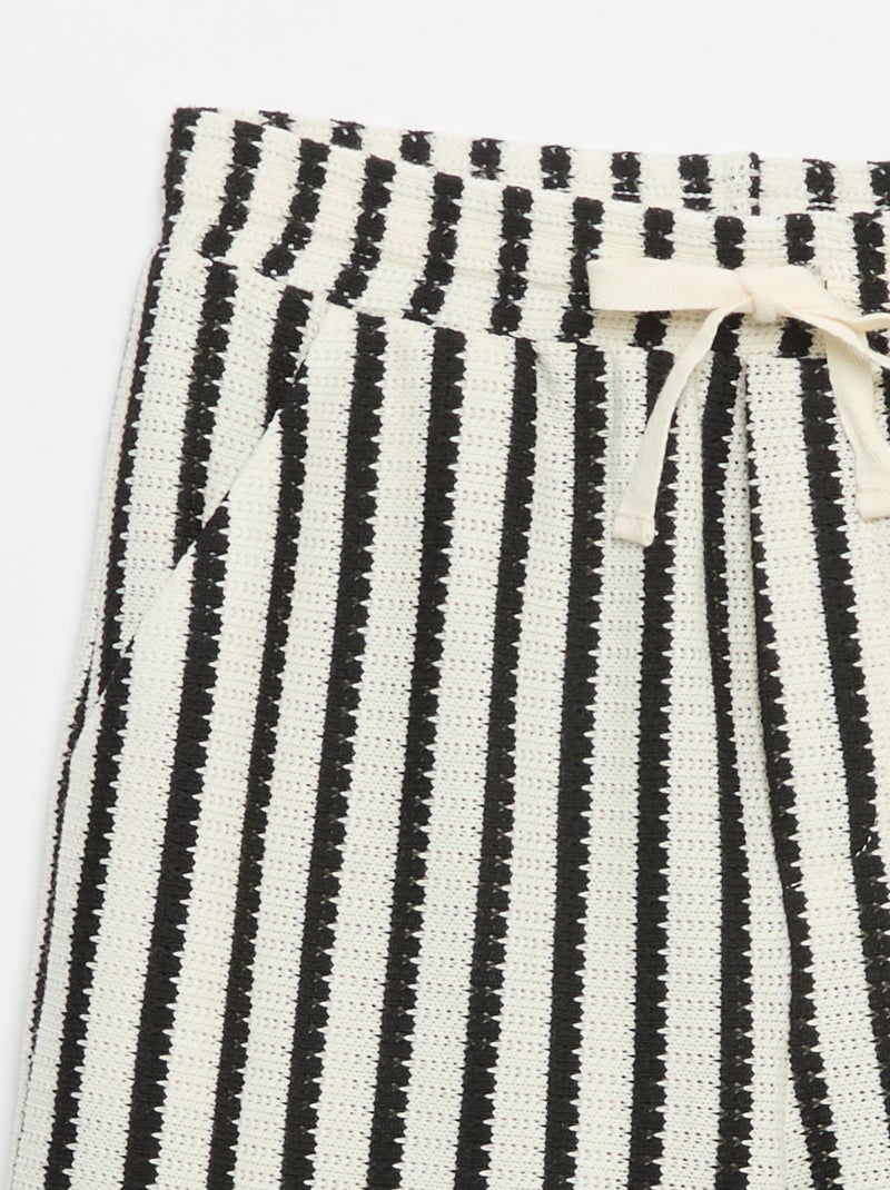 Short en crochet à rayures Blanc - Kiabi