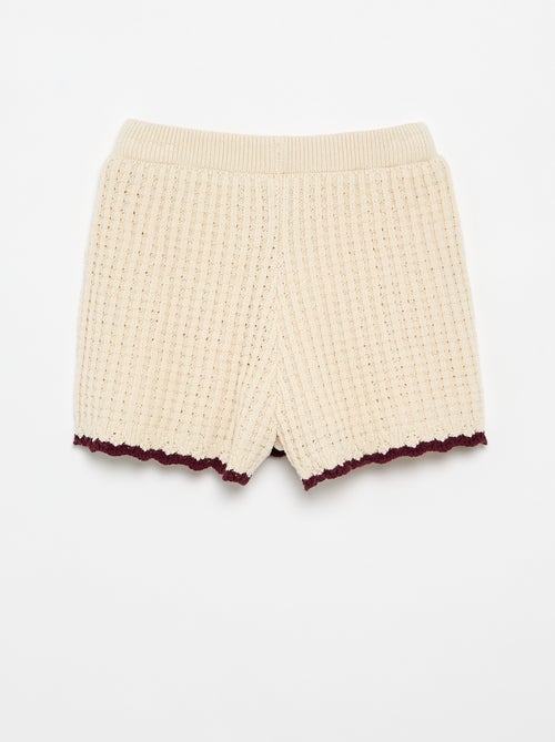 Short en crochet avec détails broderies - Kiabi