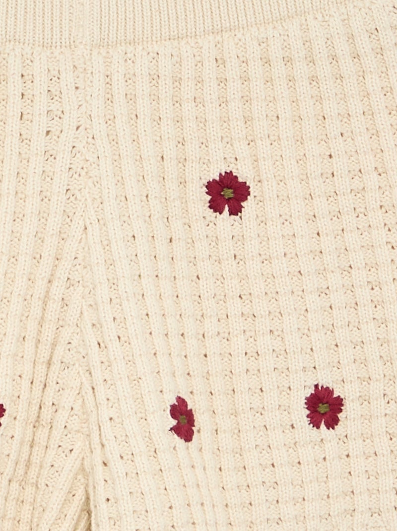 Short en crochet avec détails broderies Beige - Kiabi