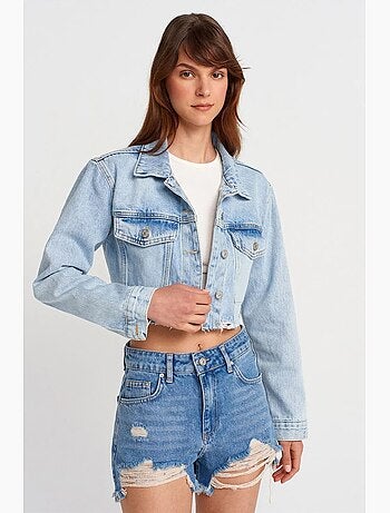 Short en denim à taille haute pour femme dilvin