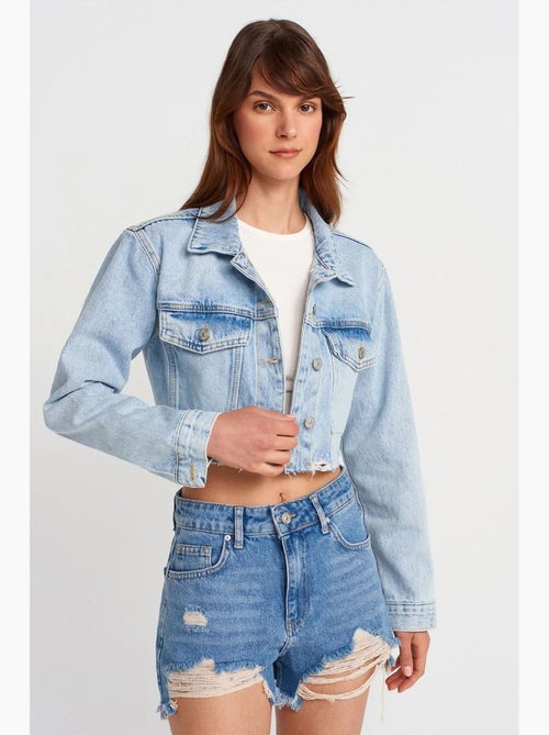 Short en denim à taille haute pour femme dilvin - Kiabi Short en denim à taille haute pour femme dilvin - Kiabi