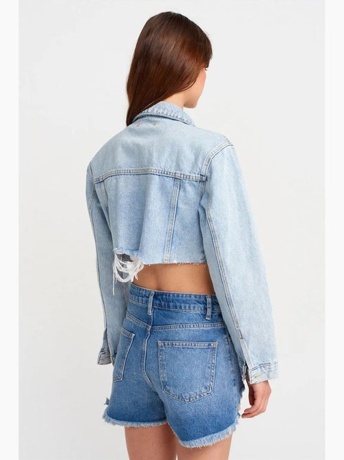 Short en denim à taille haute pour femme dilvin - Kiabi Short en denim à taille haute pour femme dilvin - Kiabi