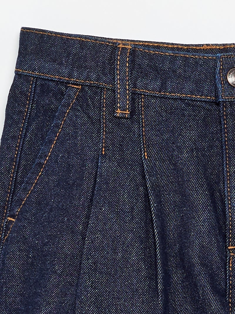 Short en denim avec effet plissé Bleu - Kiabi