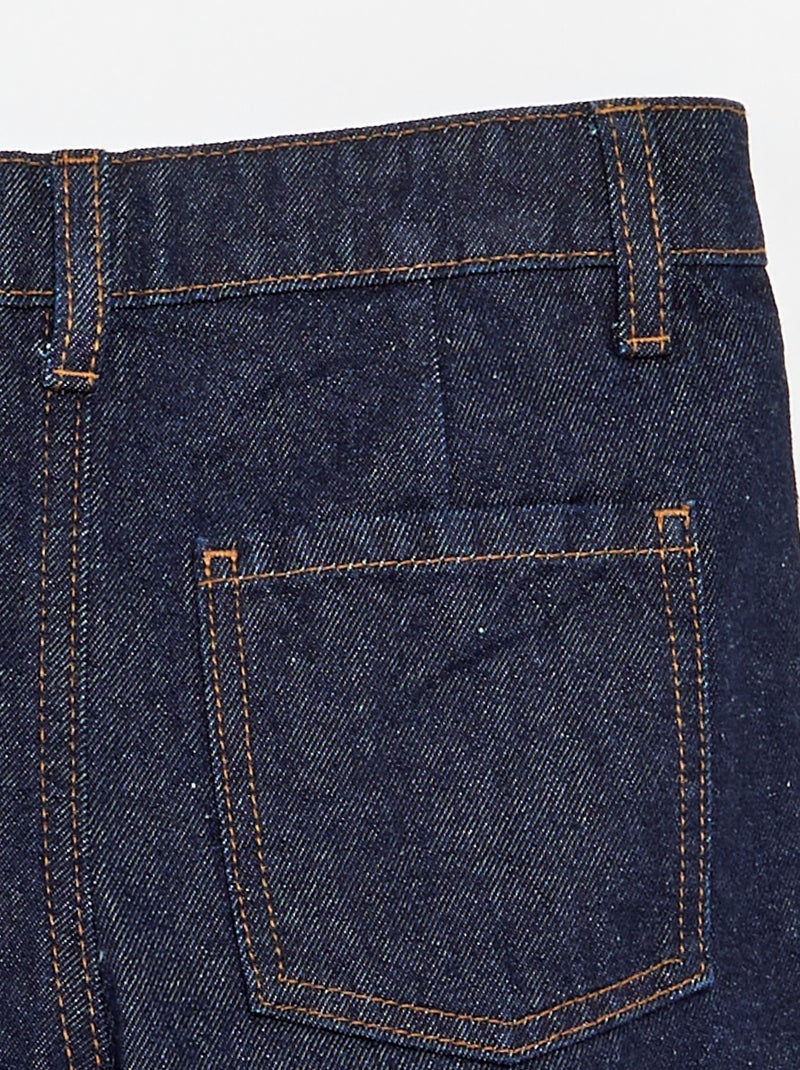 Short en denim avec effet plissé Bleu - Kiabi