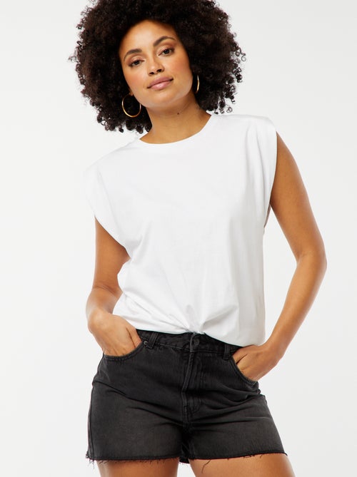 Short en denim avec finitions à cru - Kiabi