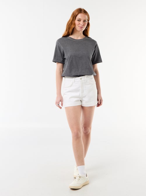 Short en denim avec poches tressées - Kiabi