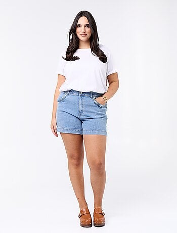 Short en denim avec poches tressées