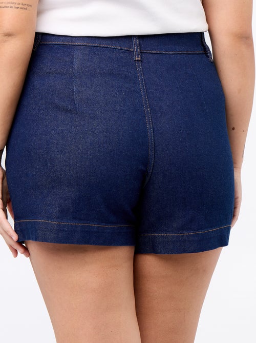 Short en denim avec poches tressées - Kiabi