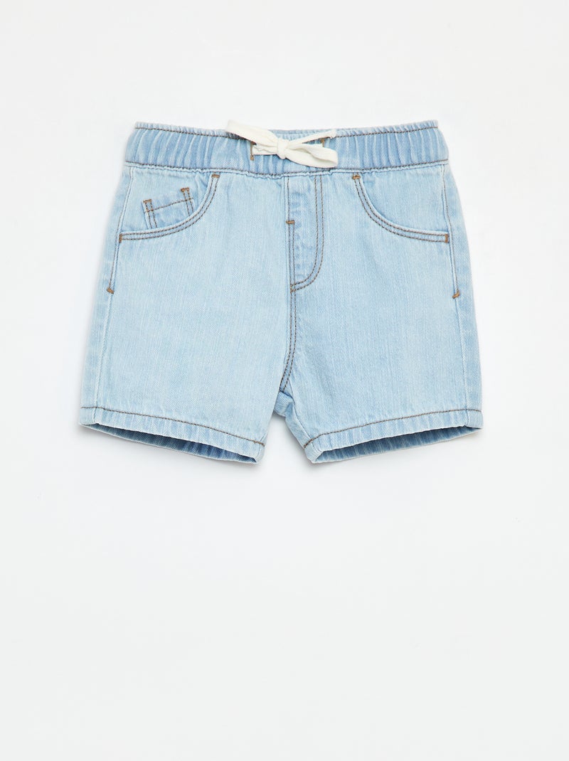 Short en denim avec taille élastiquée BLEU - Kiabi