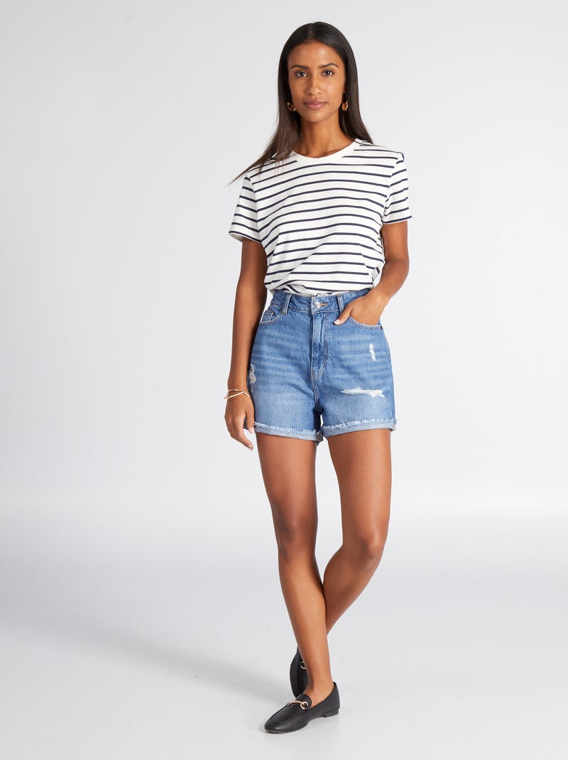 Short en denim Bleu - Kiabi