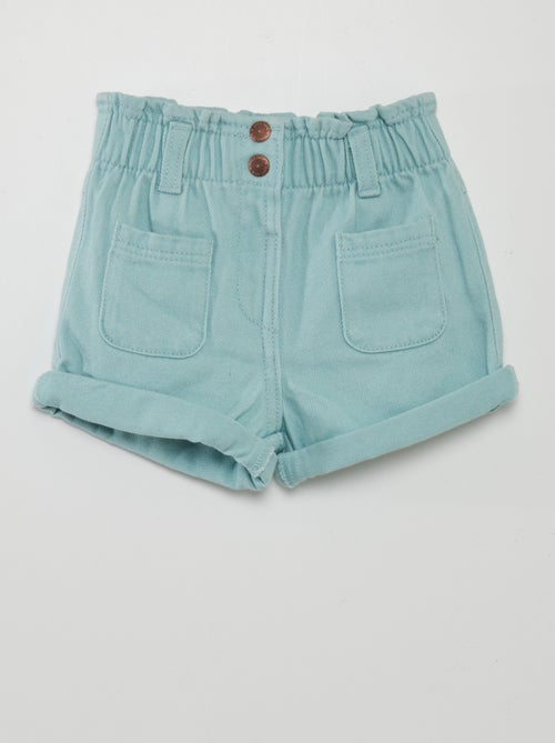 Short en denim effet smocké - Kiabi