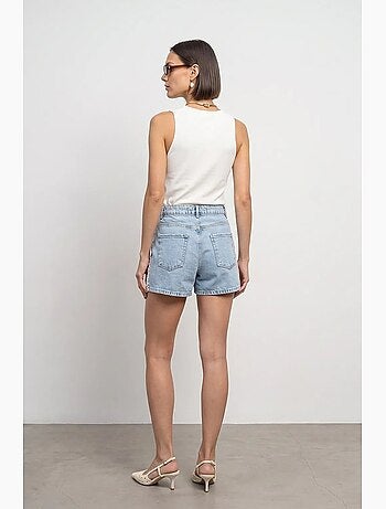 Short en denim en lin à taille haute dilvin