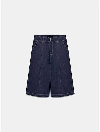 Short en denim taille haute à jambe large dilvin