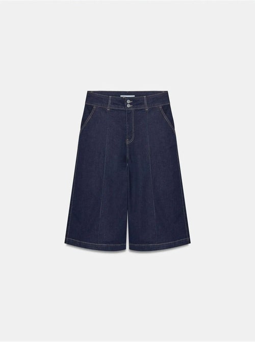 Short en denim taille haute à jambe large dilvin - Kiabi Short en denim taille haute à jambe large dilvin - Kiabi
