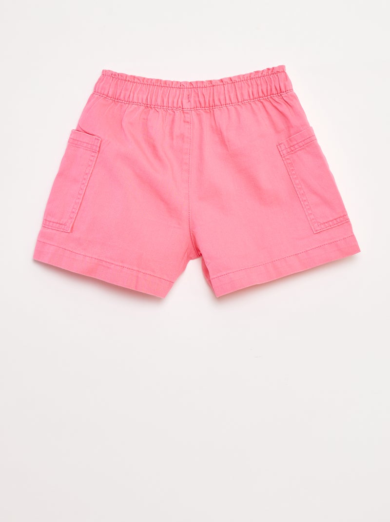 Short en denim uni avec poches Rose - Kiabi