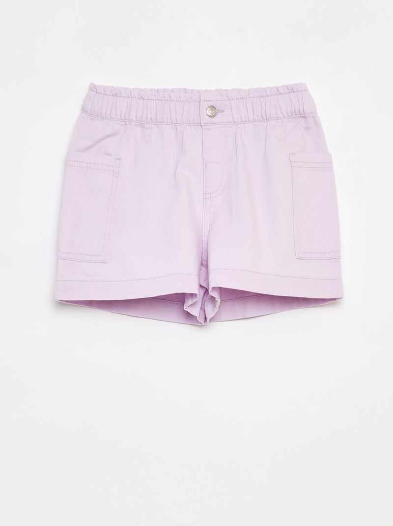 Short en denim uni avec poches Violet - Kiabi