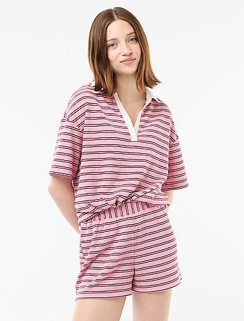 Short en éponge rayé