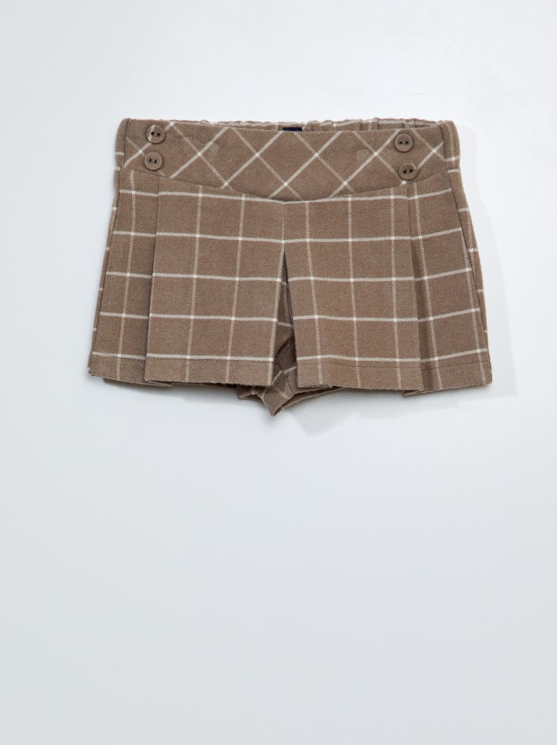 Short en flanelle Marron - Kiabi