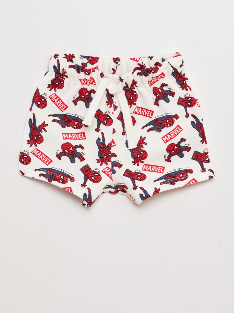 Short en French Terry 'Spider-Man' Blanc/rouge - Kiabi