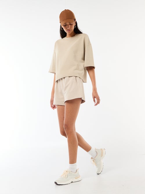 Short en French Terry uni - Kiabi