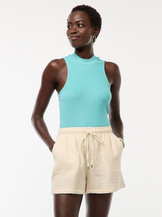 Short en gaze de coton uni