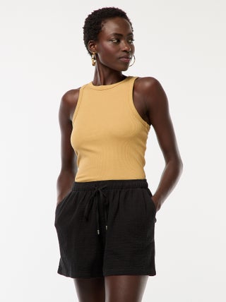 Short en gaze de coton uni