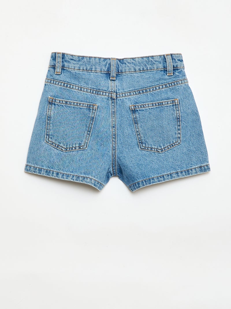 Short en jean avec broderies Bleu - Kiabi