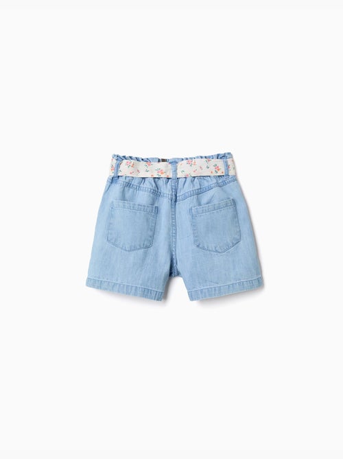 Short en jean avec ceinture à motif floral - Kiabi Short en jean avec ceinture à motif floral - Kiabi