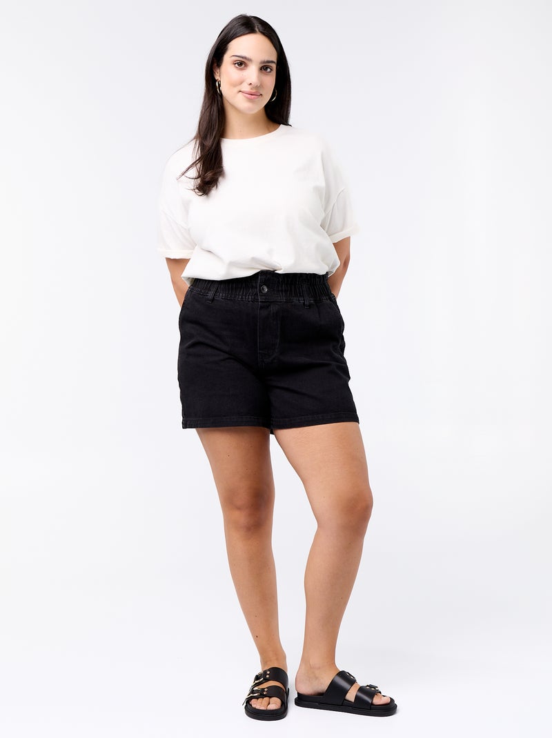 Short en jean avec poches Gris - Kiabi