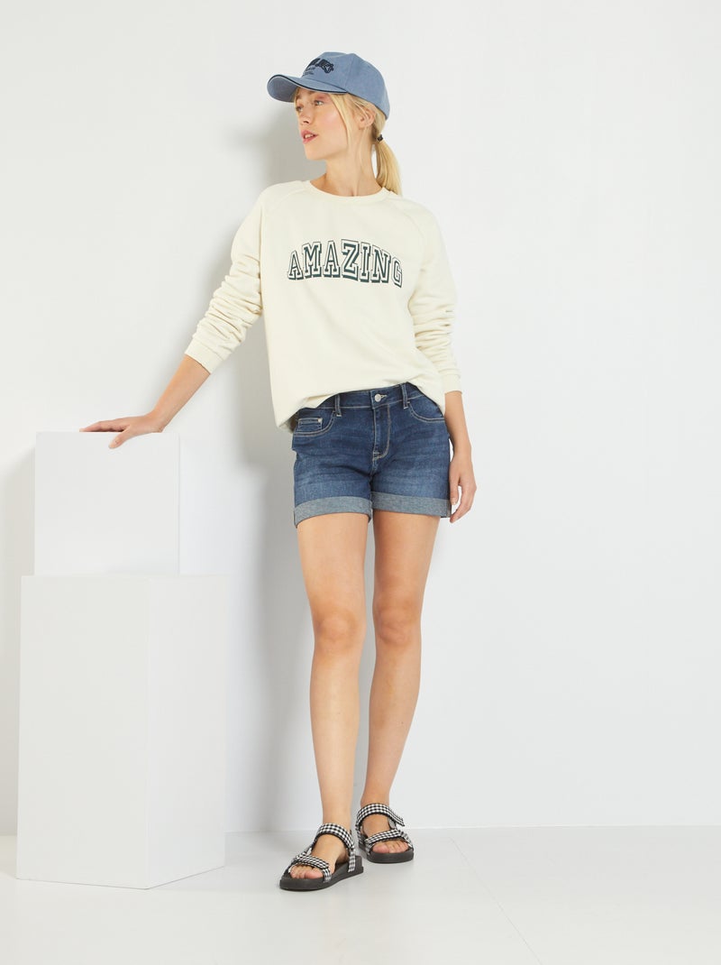 Short en jean avec revers  'JDY' Bleu foncé - Kiabi