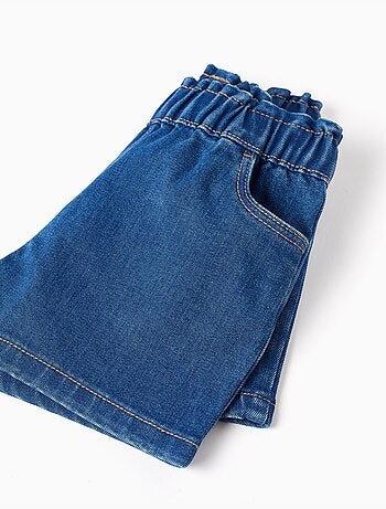 Short en jean avec taille paperbag