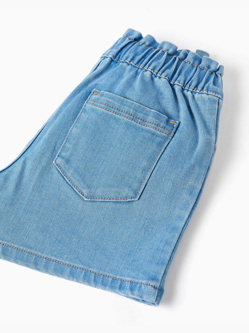 Short en jean avec taille paperbag Bleu clair - Kiabi