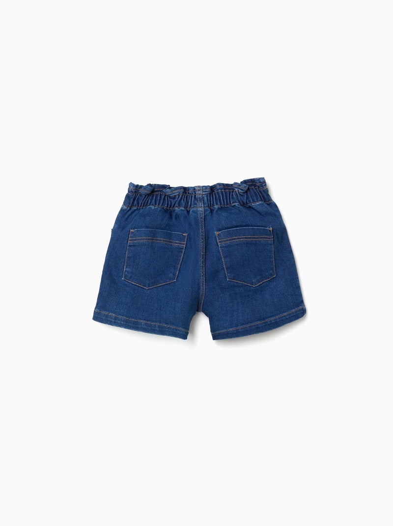 Short en jean avec taille paperbag et poches Bleu Bleu - Kiabi