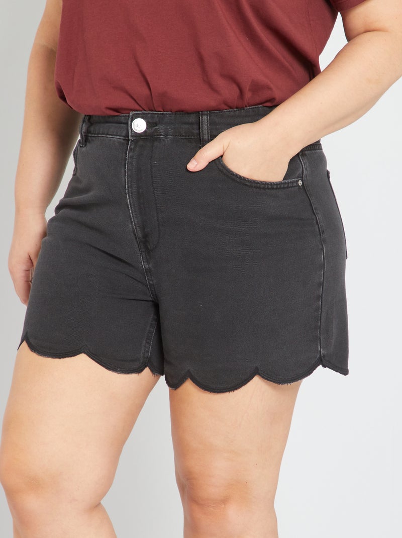 Short en jean base fantaisie Noir - Kiabi