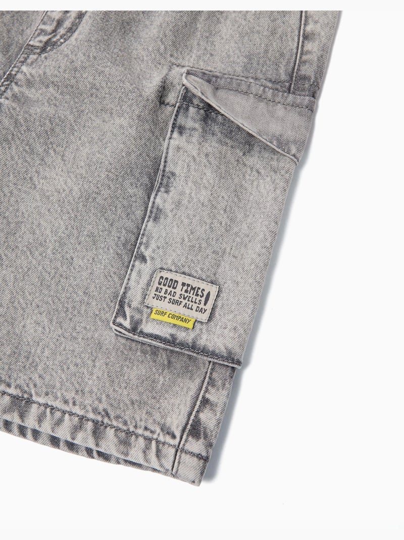 Short en jean 'Cargo', MO Fashion Gris - Kiabi
