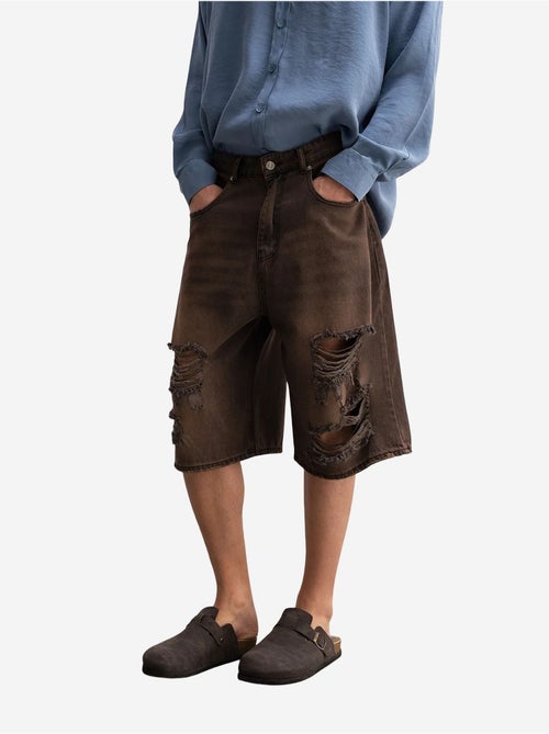 Short en jean déchiré mi-long giesto - Kiabi