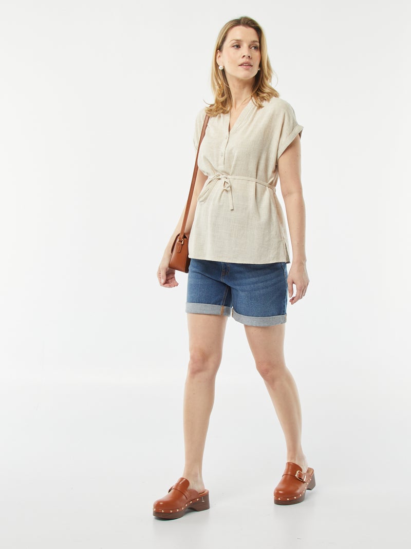Short en jean grossesse BLEU - Kiabi