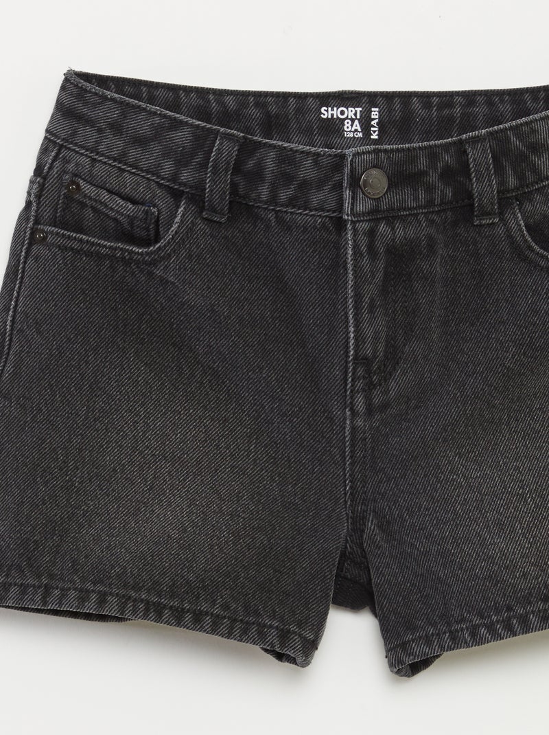Short en jean Noir - Kiabi