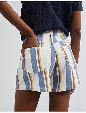Short en jean rayé, mo fashion