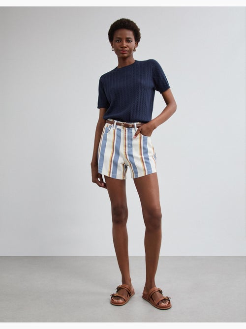 Short en jean rayé, mo fashion - Kiabi Short en jean rayé, mo fashion - Kiabi