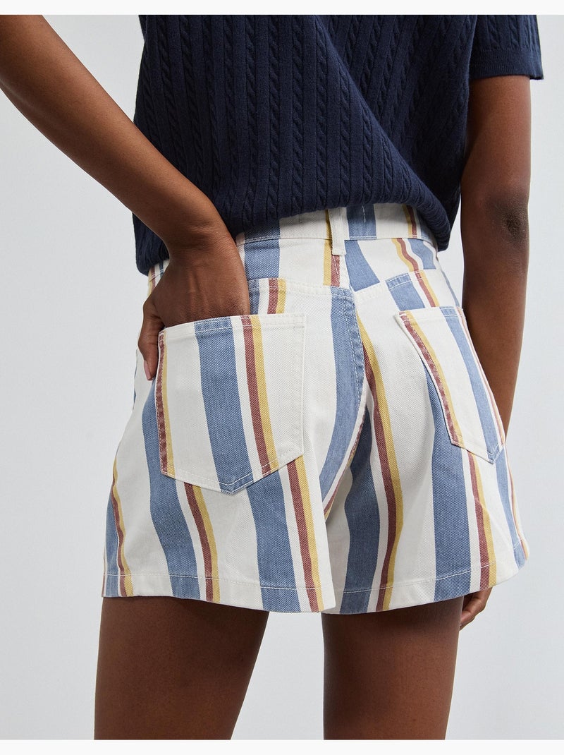 Short en jean rayé, mo fashion Bleu - Kiabi