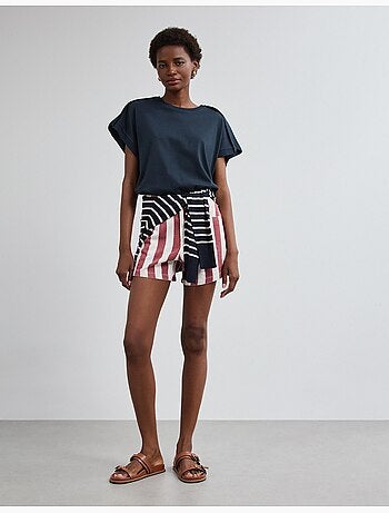 Short en jean rayé, mo fashion
