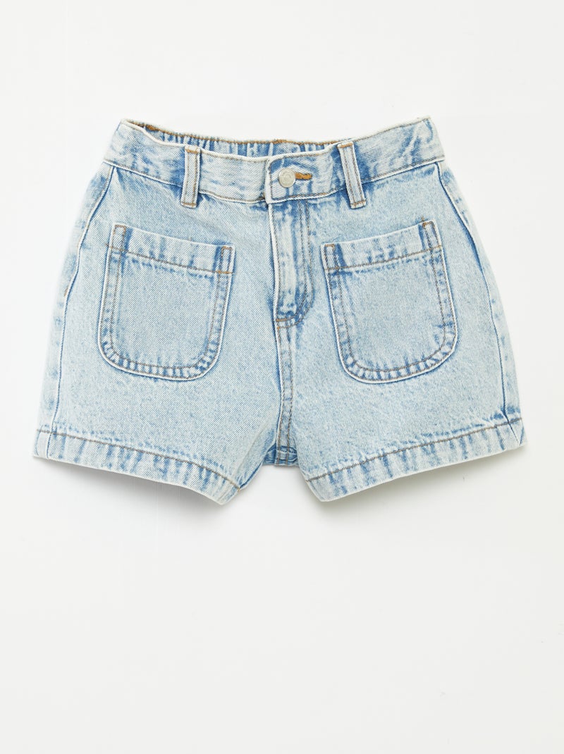 Short en jean taille haute Bleu - Kiabi