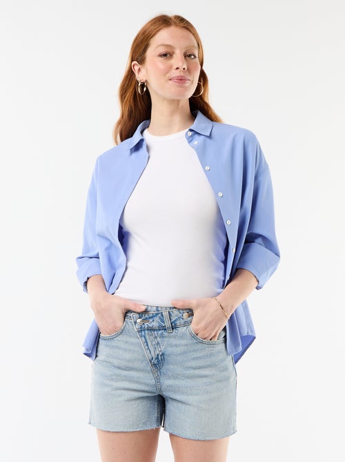 Short en jean taille haute - Kiabi