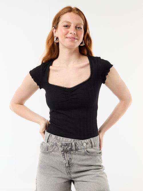 Short en jean taille haute - Kiabi