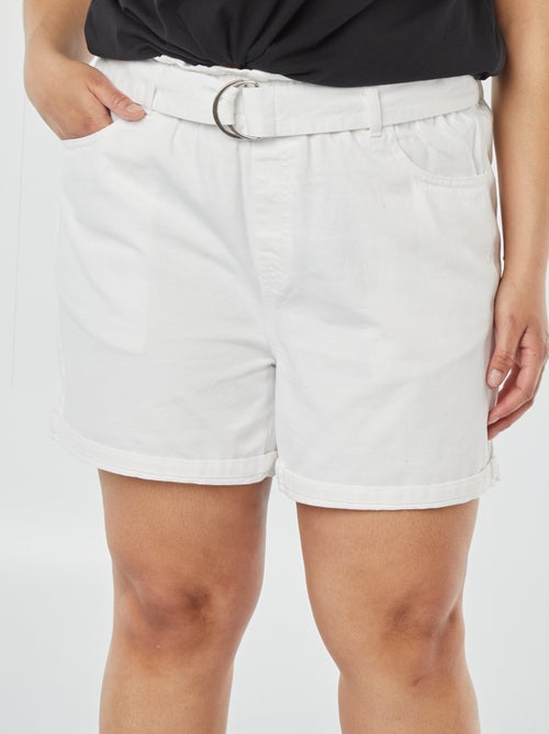 Short en jean uni avec ceinture - Kiabi