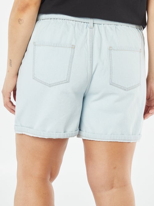 Short en jean uni avec ceinture - Kiabi