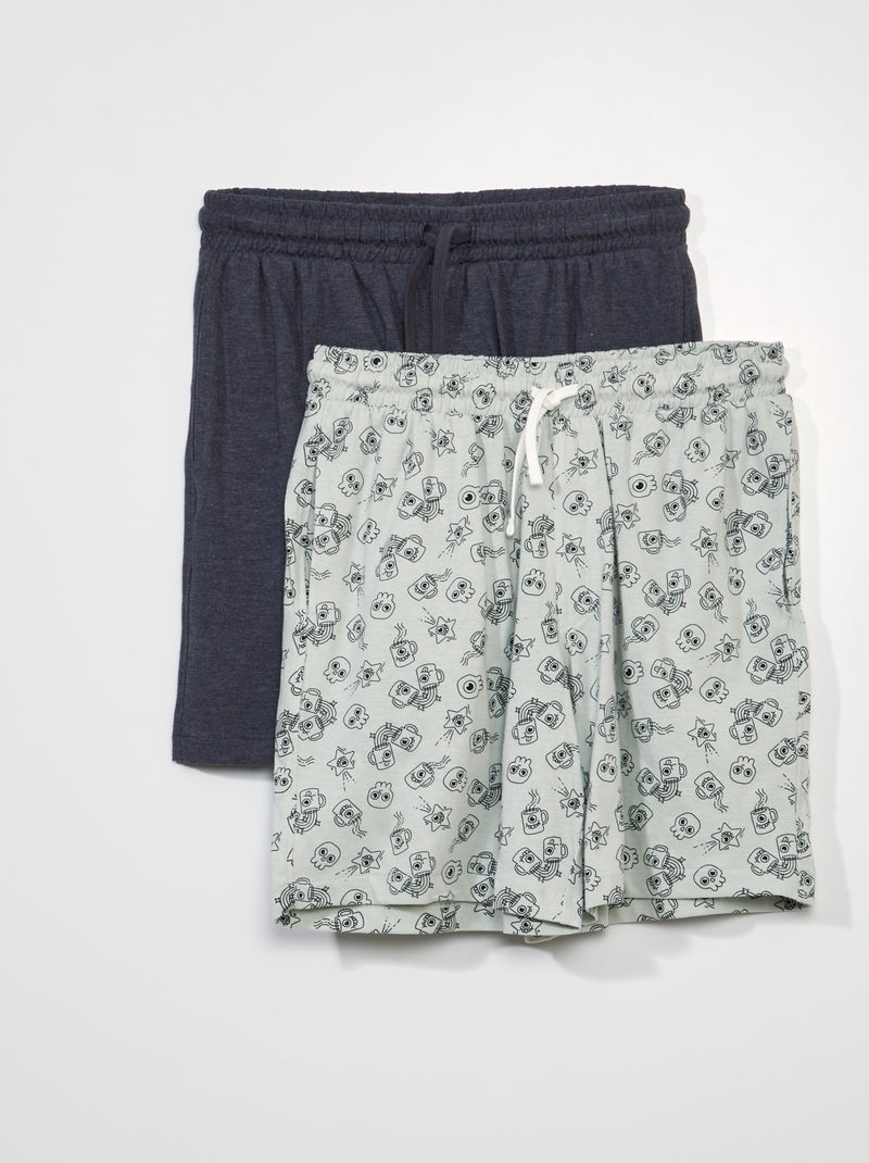 Short en jersey - Lot de 2 Vert/gris - Kiabi