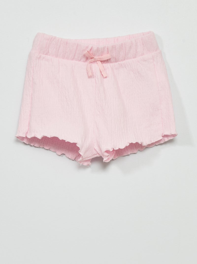 Short en jersey smocké Rose - Kiabi